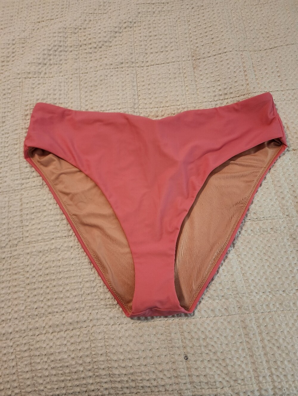 JCrew Peach Coral Bikini Bottoms High Cut Leg XXL NWT Pastel